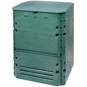 Grüner Garantia Thermokomposter Thermo-King 900 l aus Kunststoff für Gartenabfälle.