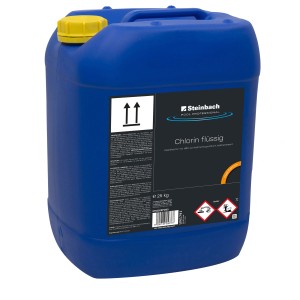 Blauer Kanister Pool Professional Chlor flüssig 25 kg für die Pool Desinfektion.