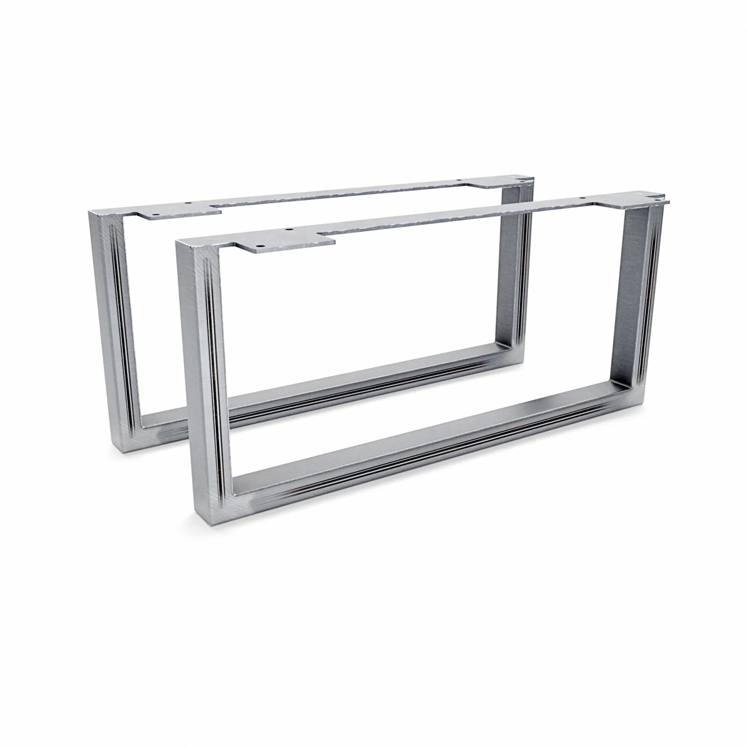 HEVVA Möbelfüße GRAZ 20 cm Hoch 45 cm Tief 2er Set Rohstahl-Klarlack