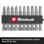 Einhell Bit-Set, 10-teilig mit PH, PZ, TX und HEX Profilen im Taschenformat.