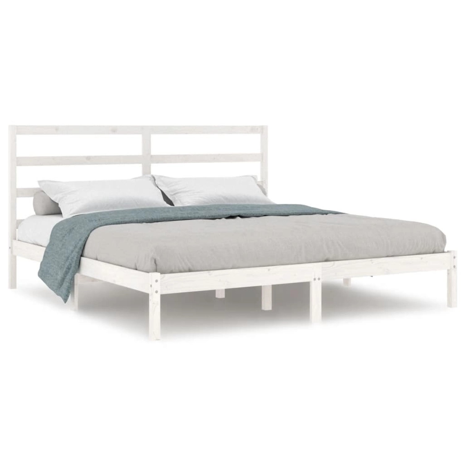 vidaXL Bettgestell Massivholzbett Weiß 180x200 cm 6FT Super King Bett Bettg günstig online kaufen