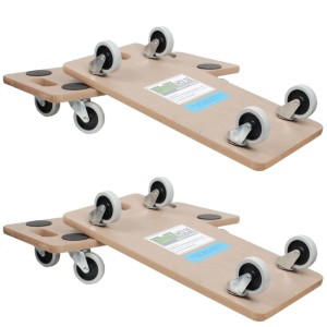 TRUTZHOLM 4er Set Transportroller mit Soft Wheels, MDF-Platte, belastbar bis 200 kg.