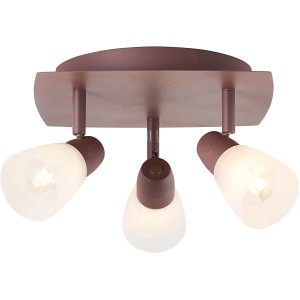 Brilliant Spot Milos, 3-flammig, altkupfer/weiß, mit schwenkbaren Spots für gezielte Beleuchtung.
