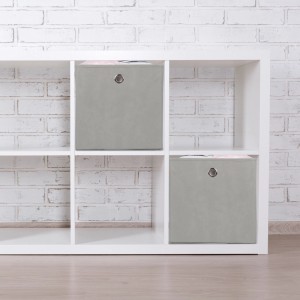 Relaxdays Faltbox Polyester Grau Zusammenfaltbar 30 cm x 30 cm x 30 cm