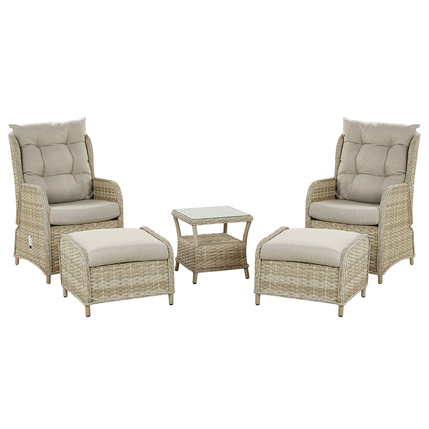 Beliani Lounge Set PONZA Taupe 68x61x106