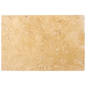 Bodenplatte Travertin Ivory Classic, gesägt und getrommelt, 40,6x61,6 cm. Naturstein für Terrasse und Gehwege.