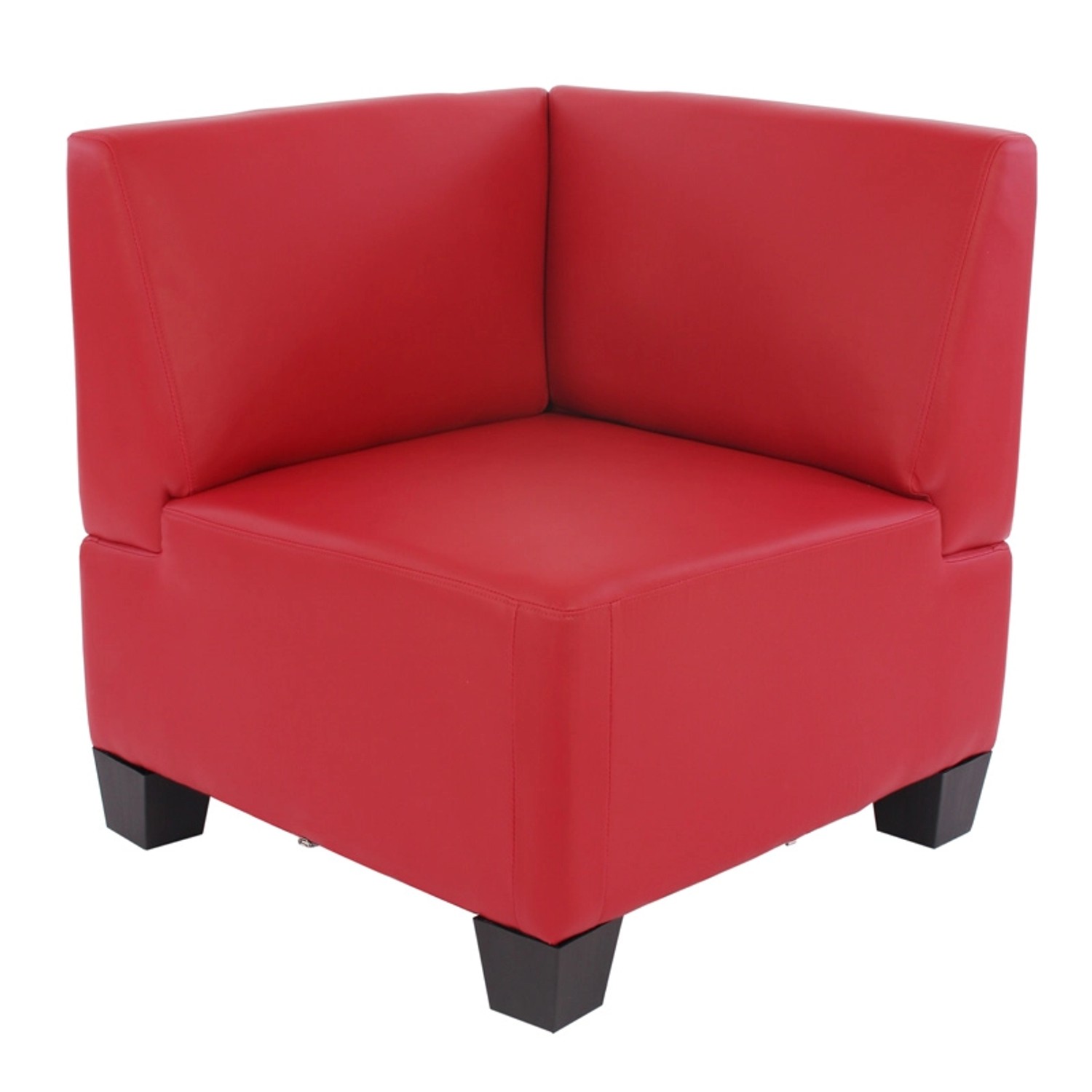 Rotes MCW Moncalieri 4-Sitzer Sofa Eckteil mit hohen Armlehnen.