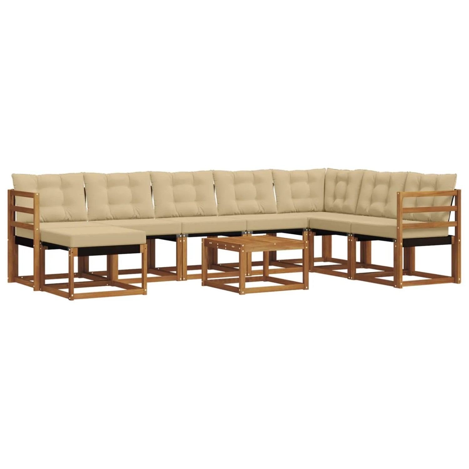 vidaXL Sofa Set mit Kissen 9-Tlg Natur und Beige 3368968