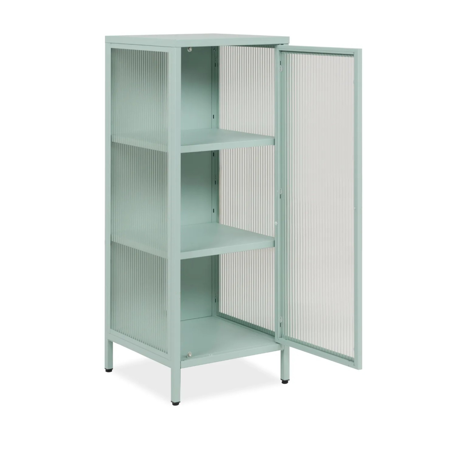 Furn.Design Vitrine Metall Mintgrün 40 x 102 cm 1-türig 3 Fächer Maram_9