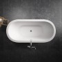 Freistehende, ovale Tronitechnik Badewanne Piperi aus Acryl, 168x80x60cm, mit Siphon und mittigem Abfluss.