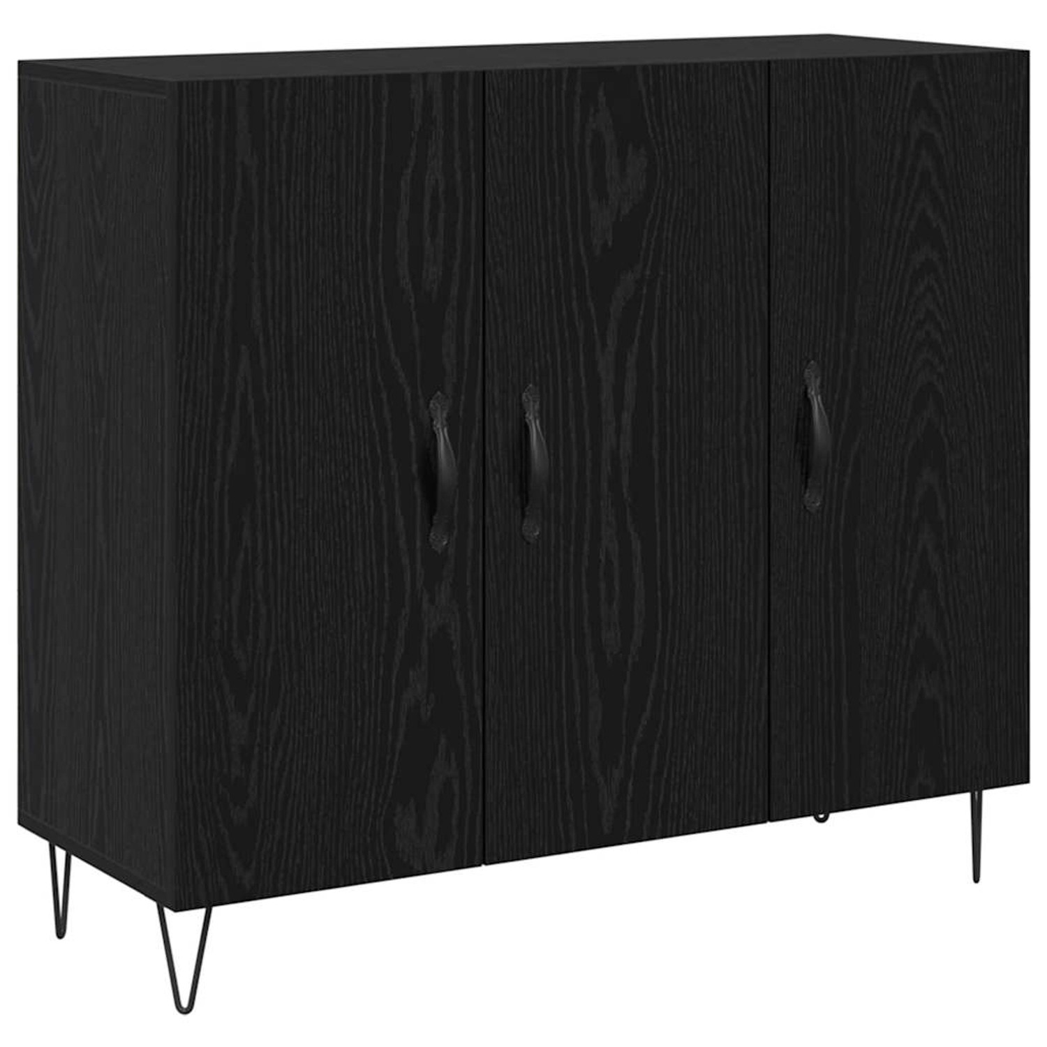vidaXL Sideboard Schwarz Eichen-Optik 90 x 34 x 80 cm Holzwerkstoff 879584 günstig online kaufen