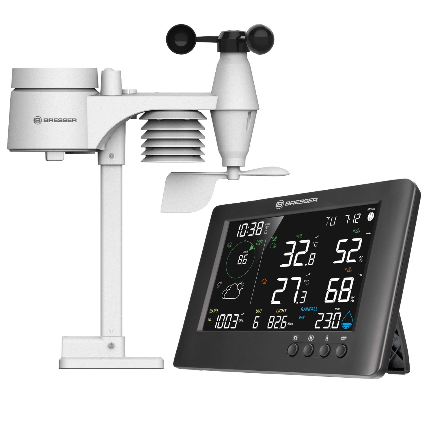 Bresser WLAN-Funk-Wetterstation TB 7-in-1 Schwarz günstig online kaufen