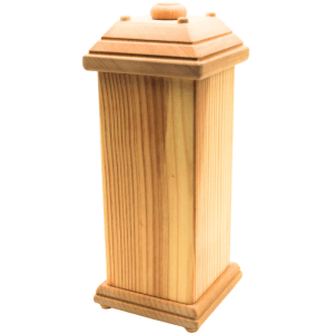 Dekohelden24 Tierurne Urne für Hunde Andenkurne Haustier Aschebox Tierurne groß Urne mit Hundemotiv aus Buchenholz L/B/H 12 x 12 x 30 cm