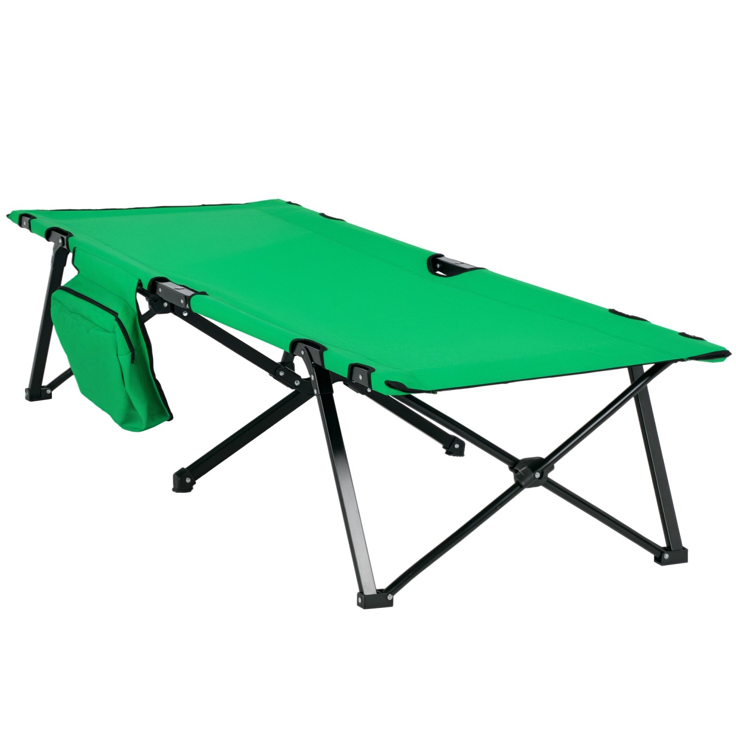 Outsunny Campingbett Stahl Oxford-Gewebe PE Schwarz 195L x 65B x 40H cm