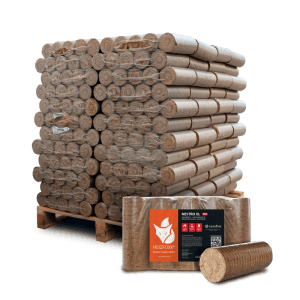 Palette Heizfuxx Nestro XL Red Hartholzbriketts, 960kg. Viele Pakete und einzelne Briketts für Brennstoffe.