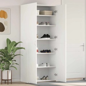 vidaXL Schuhschrank mit Regal Weiß 80 x 35,5 x 180 cm Holzwerkstoff 3333836