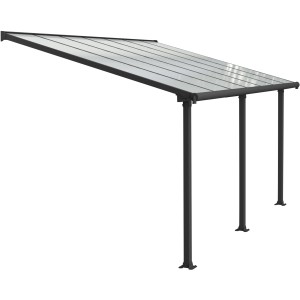 Palram Canopia Olympia Terrassenüberdachung 3x4.3m, Anthrazit, klare Doppelstegplatten.