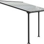 Palram Canopia Olympia Terrassenüberdachung 3x4.3m, Anthrazit, klare Doppelstegplatten.