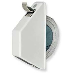 Schellenberg Halbeinlasswickler Mini, weiß, mit grauem Gurtband für Rollladen