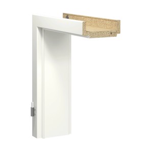 Weiße Türzarge, 86x198,5x10 cm, Rechtsanschlag, für Zimmertüren.