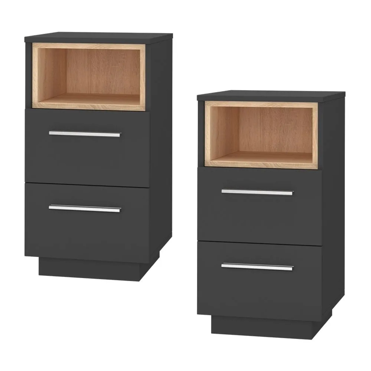 Vicco Nachttisch Beatrice Anthrazit 36 x 68 2er Set