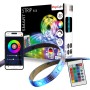 MegaLight Smart LED Strip 5m RGB, leuchtend, mit Fernbedienung und Tuya App-Steuerung.