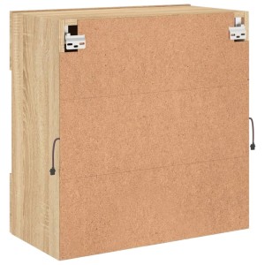 Rückansicht VidaXL TV-Wandschrank mit LED, Sonoma-Eiche, 58,5x30x60,5 cm, zur Wandmontage.