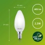 Matte Philips LED-Lampe E14 in Kerzenform, 2,3 W, 485 lm, 9,7 x 3,5 cm.
