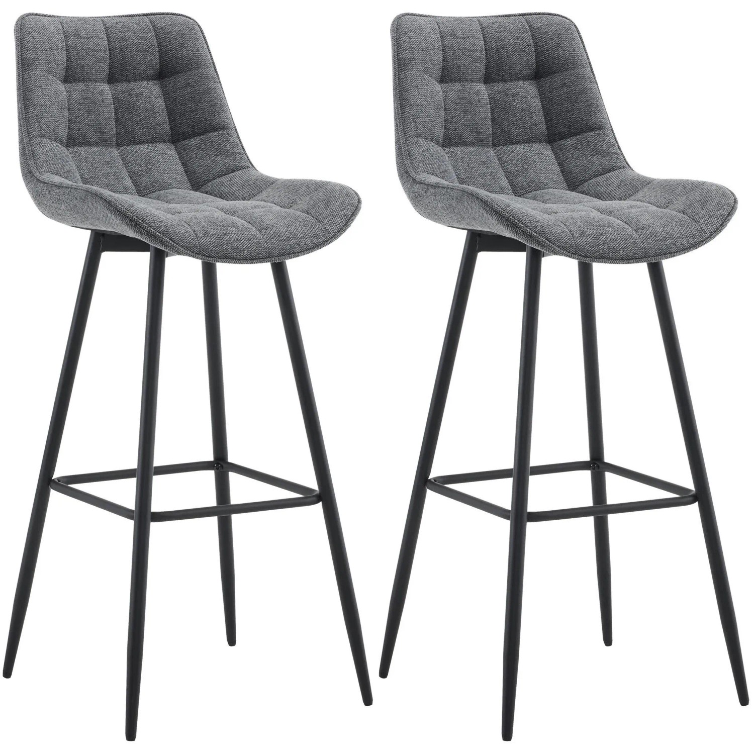 CLP 2er Set Barhocker Dartford dunkelgrau/Stoff