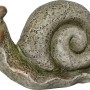 Braune Gartenfigur Schnecke, 8 cm, aus Polyresin für die Gartendekoration.