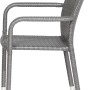 Grauer Siena Garden Stapelsessel Minas aus Gardino-Geflecht mit Aluminiumgestell.