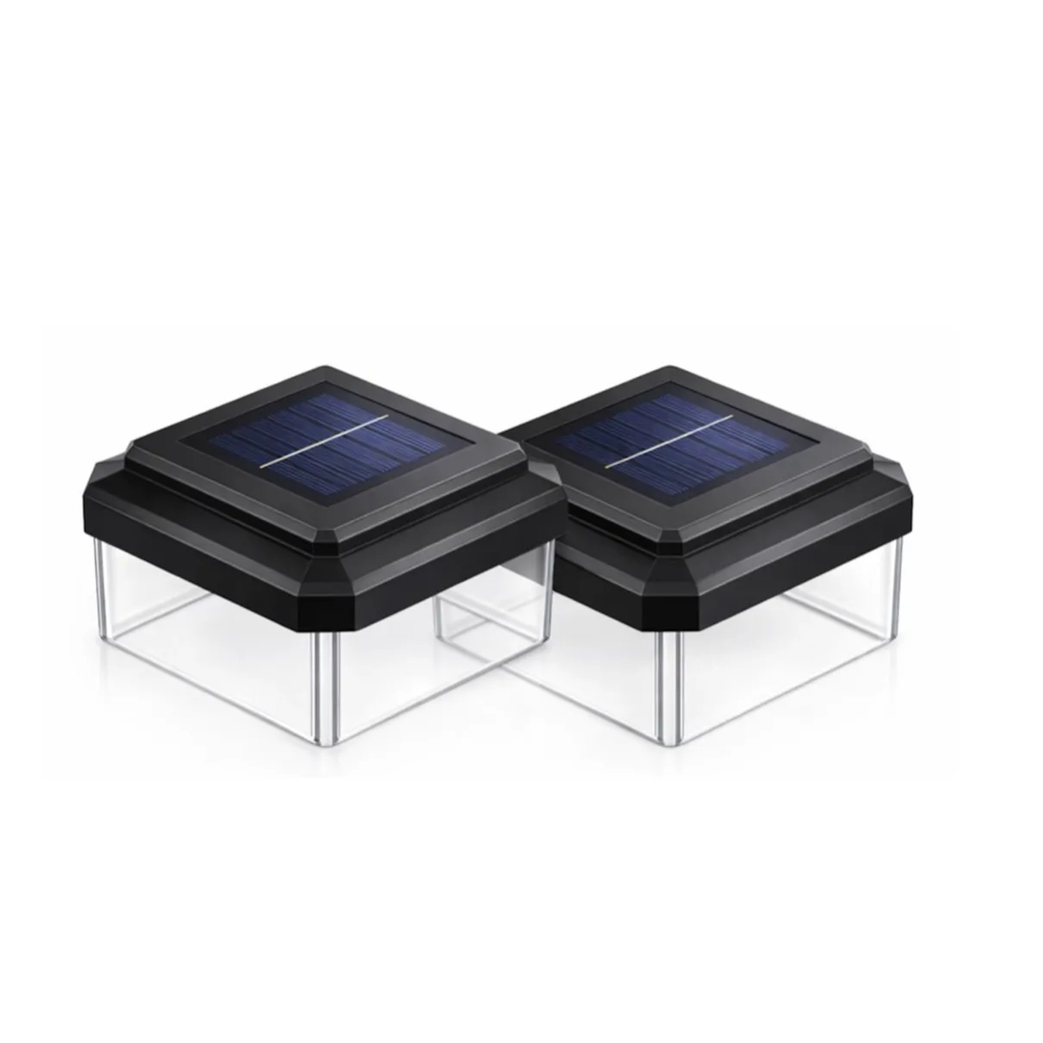 6040 Solar Zaunleuchte 60x60  2 Stück  LED Zaun Beleuchtung Doppelstabmattenzaun