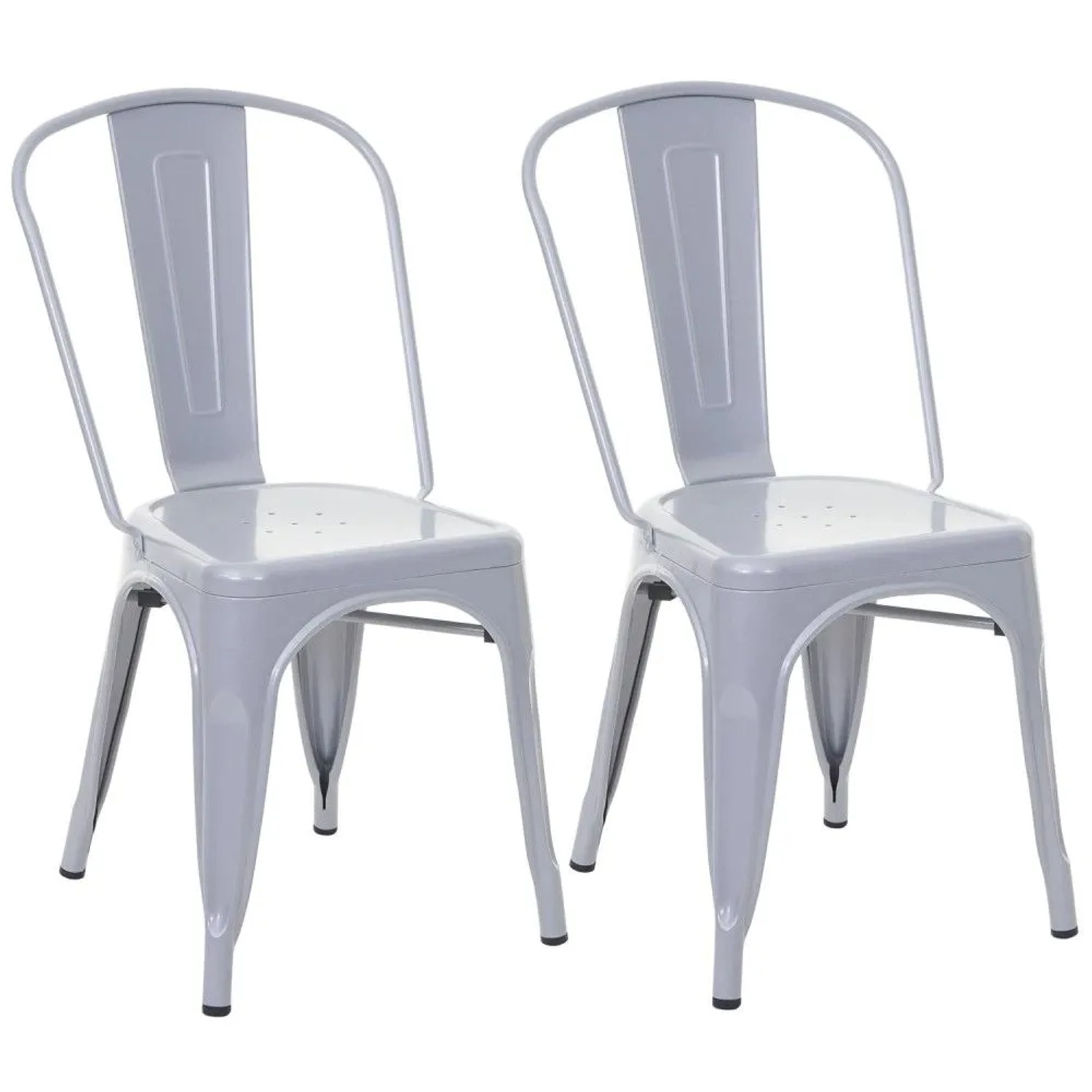 MCW Stuhl A73 Metall 2er-Set Grau