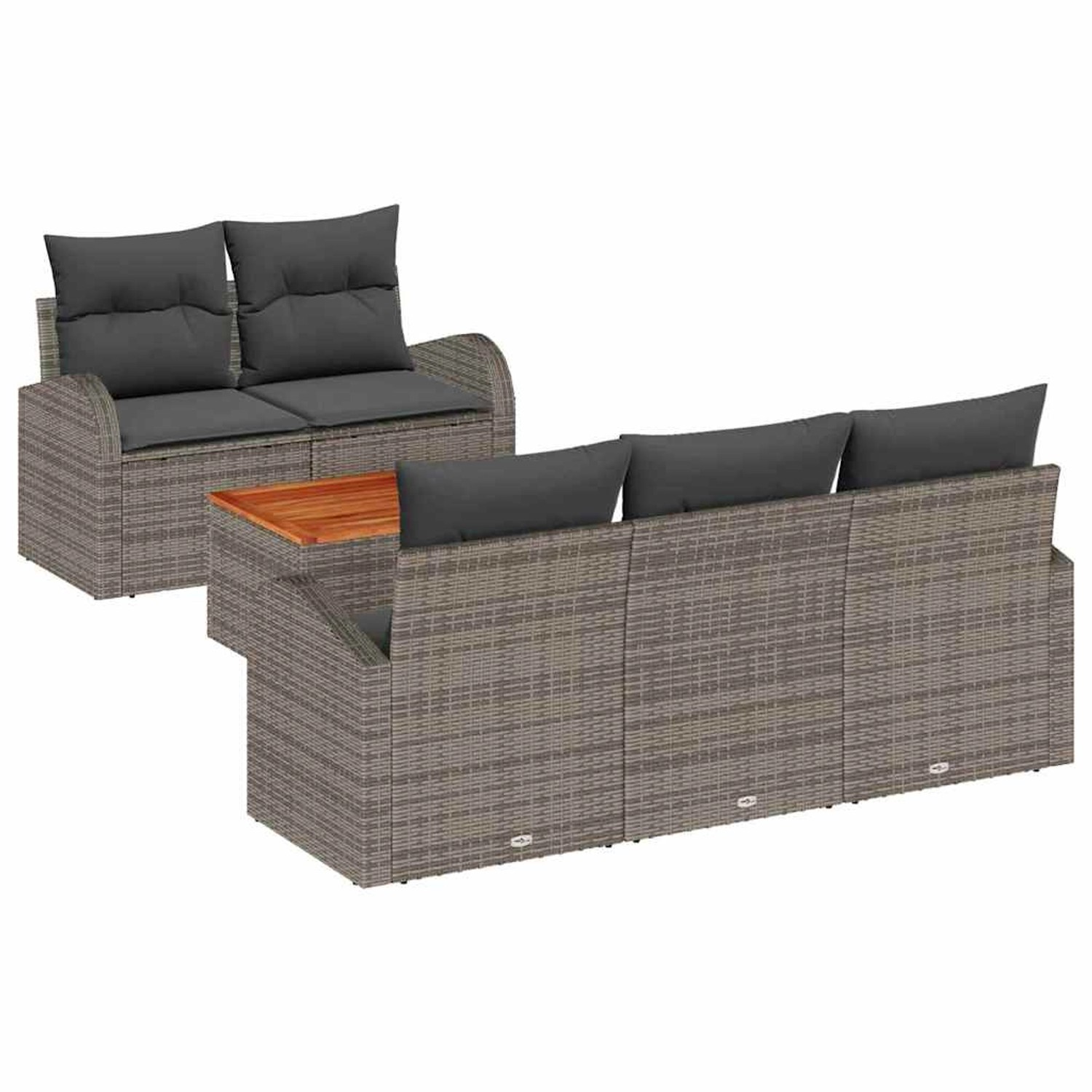 vidaXL Garten-Sofa-Set 6-Tlg Grau 3356186 günstig online kaufen