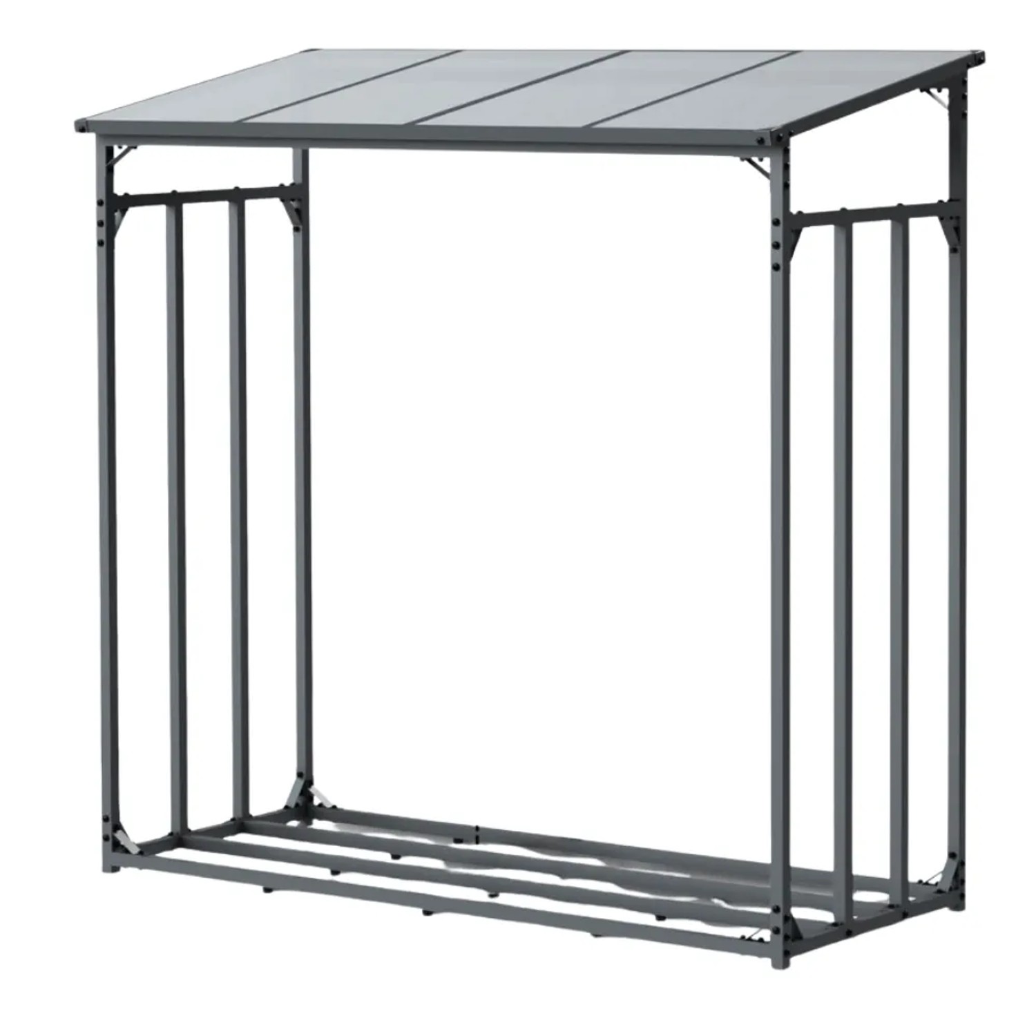DELUKE Kaminholzregal Außen mit Dach ELOS 182x70x185cm Metallrahmen Brennholzregal Außen Brennholzunterstand Kaminholzunterstand