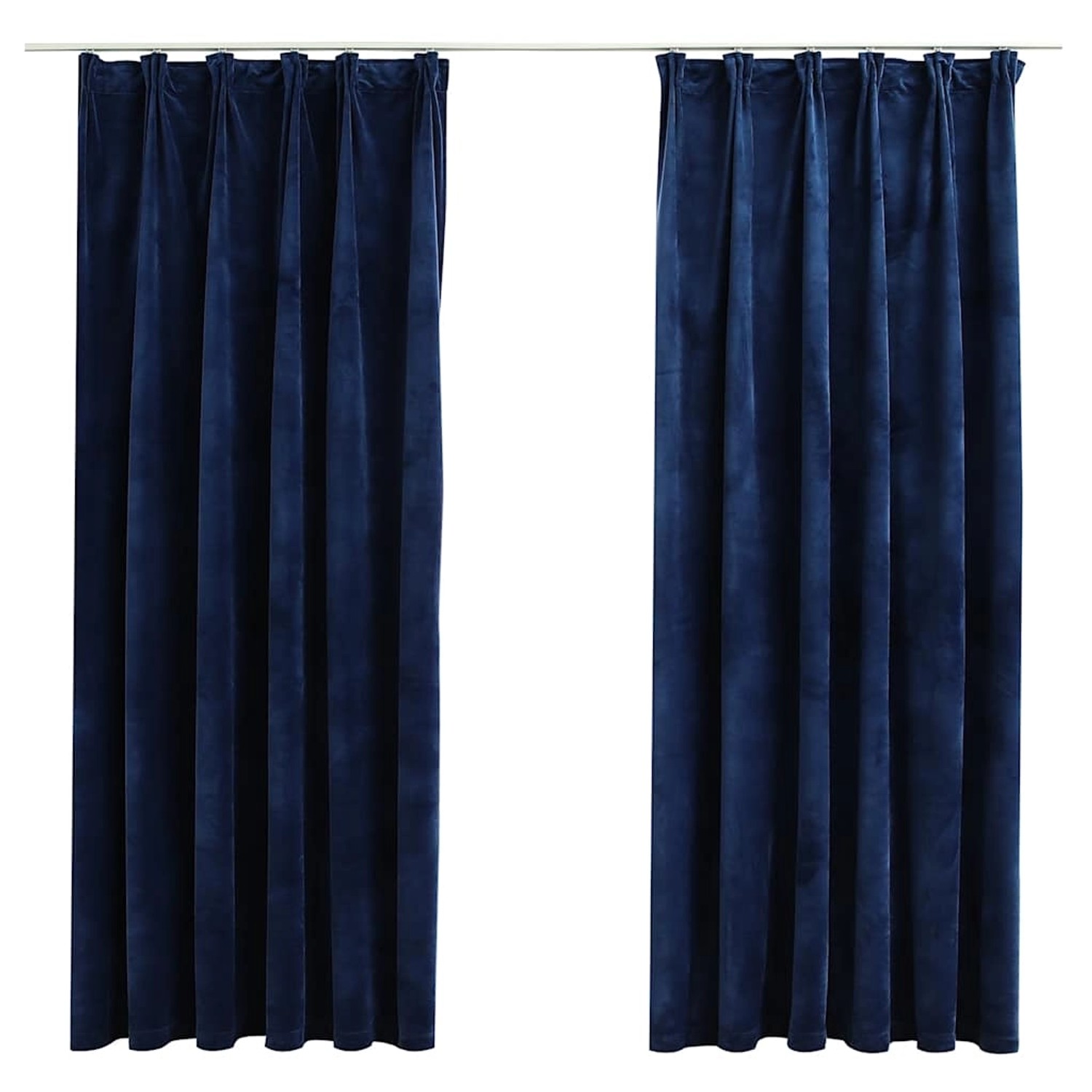vidaXL Verdunkelungsvorhänge Haken 2 Stk Samt Dunkelblau 140x175cm 134532