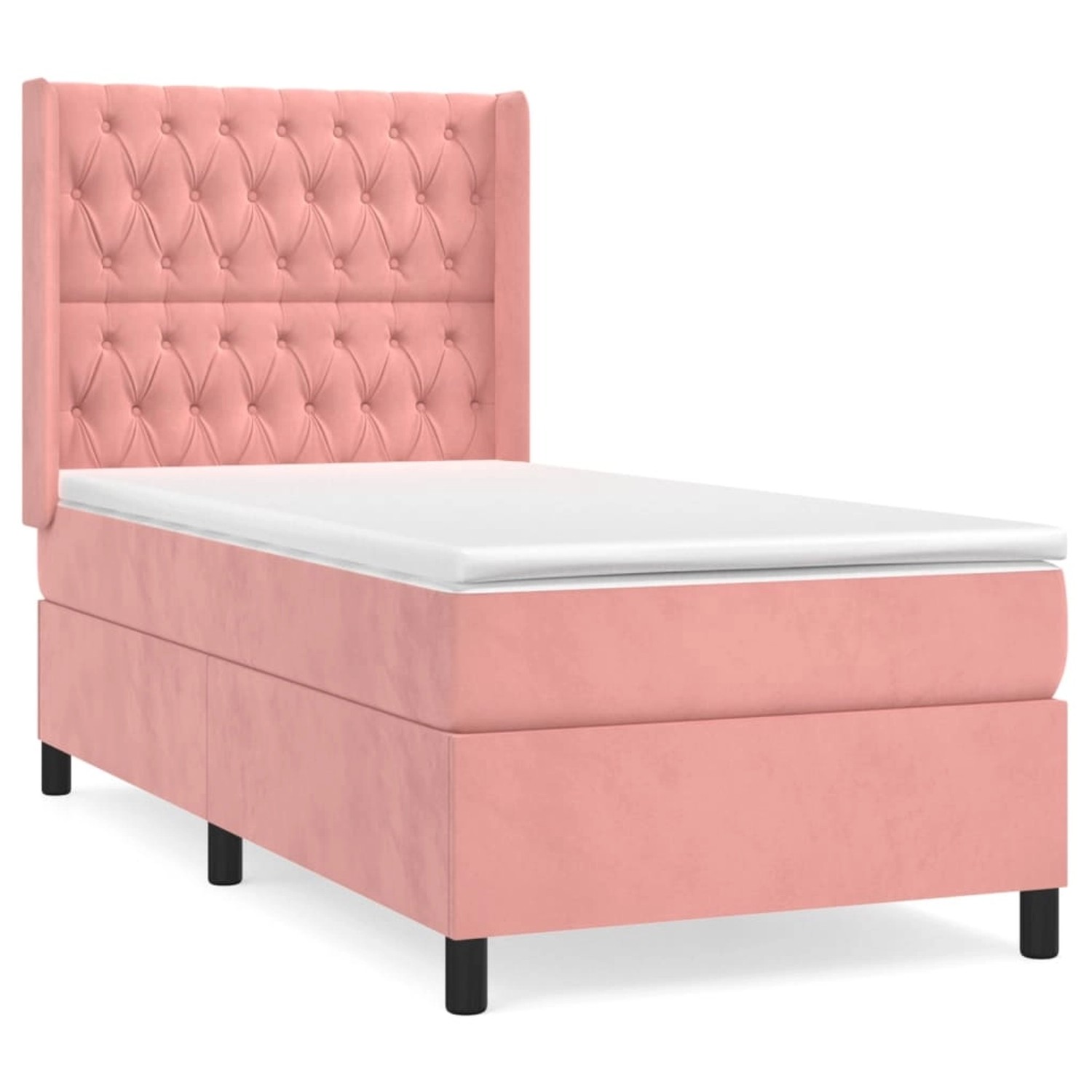 vidaXL Boxspringbett mit Matratze Rosa 80x200 cm Samt 3132830 günstig online kaufen