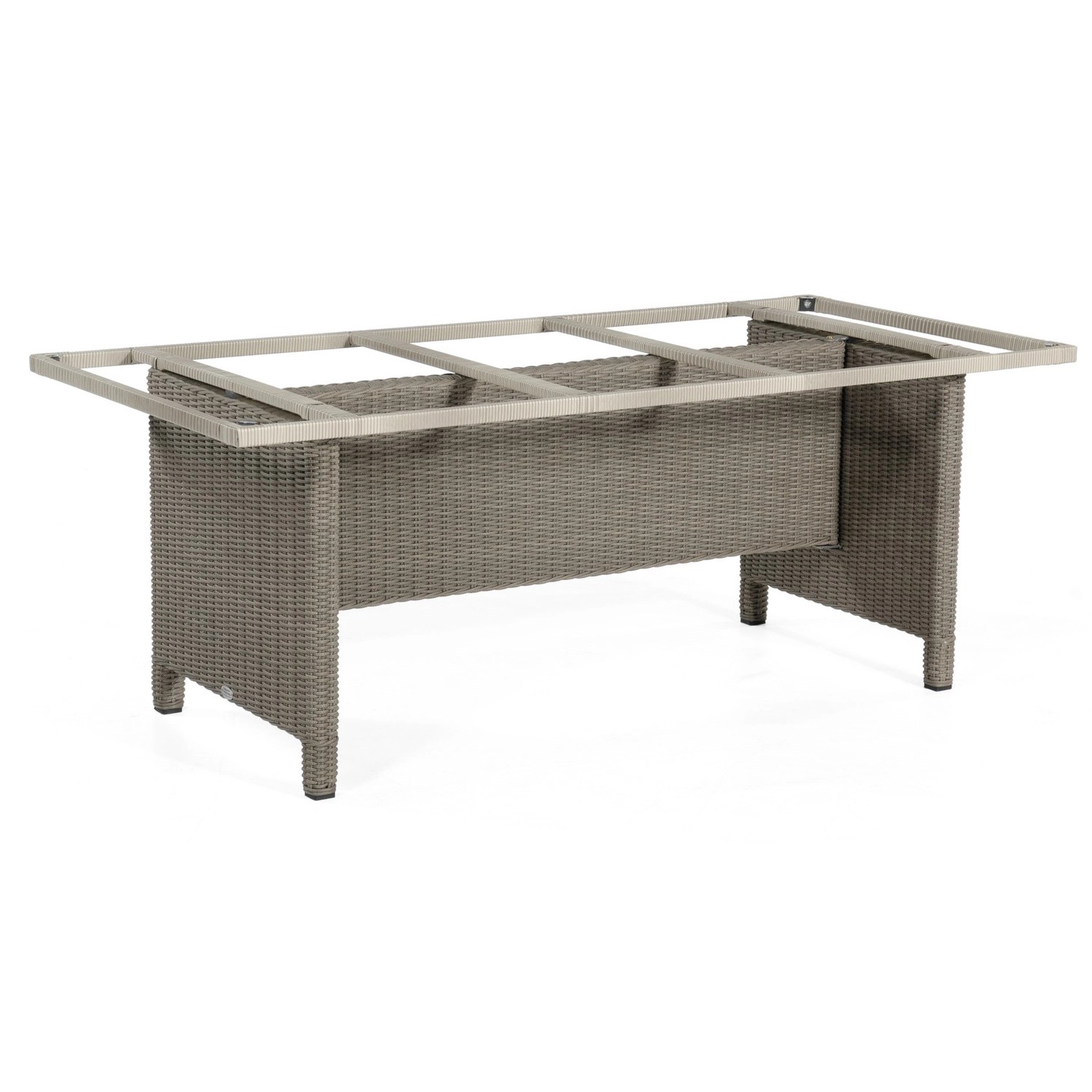 Natur24 Base-Polyrattan Tischgestell Aluminium Stone-grey