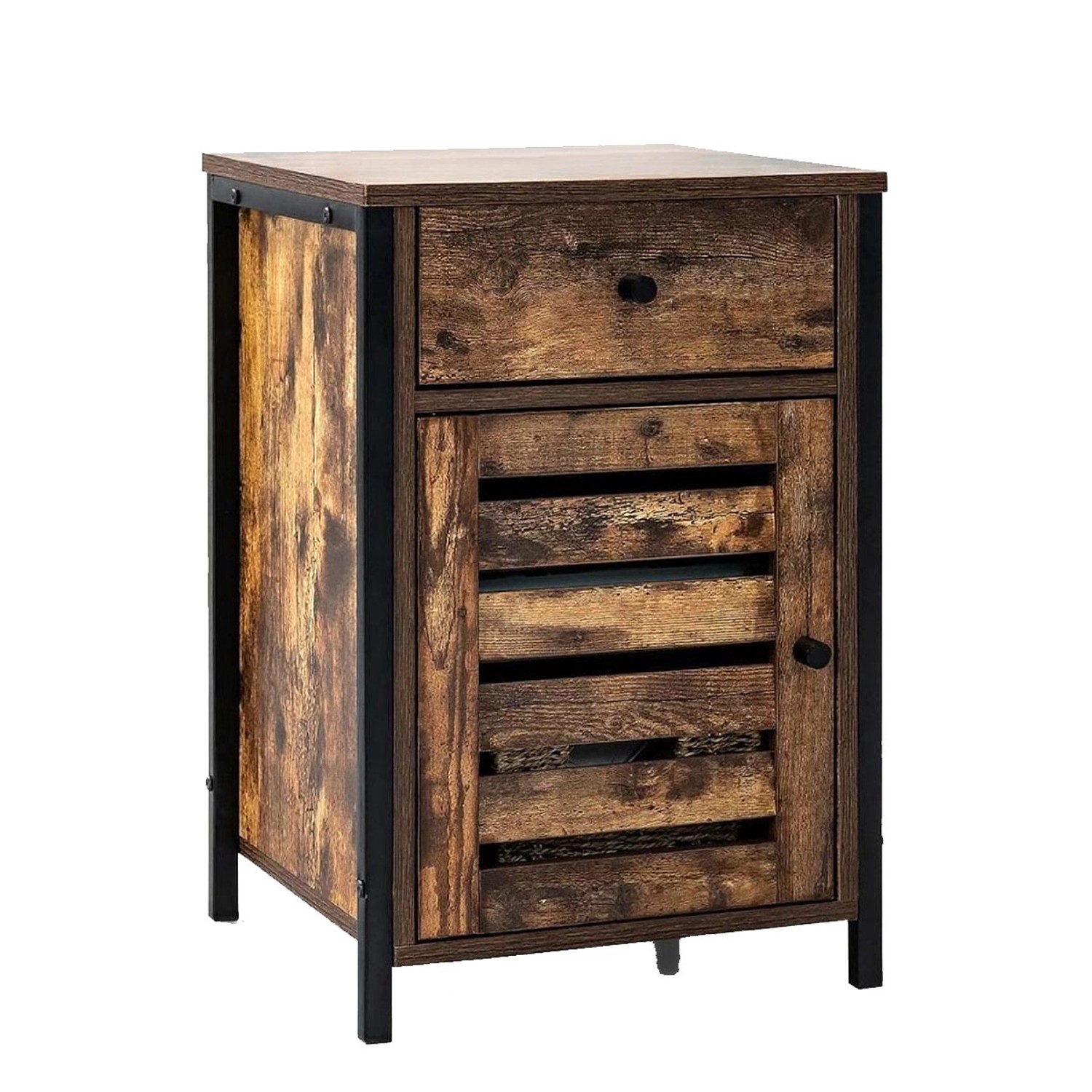 Costway Nachttisch mit Schublade Vintage 40 x 40 x 60 cm