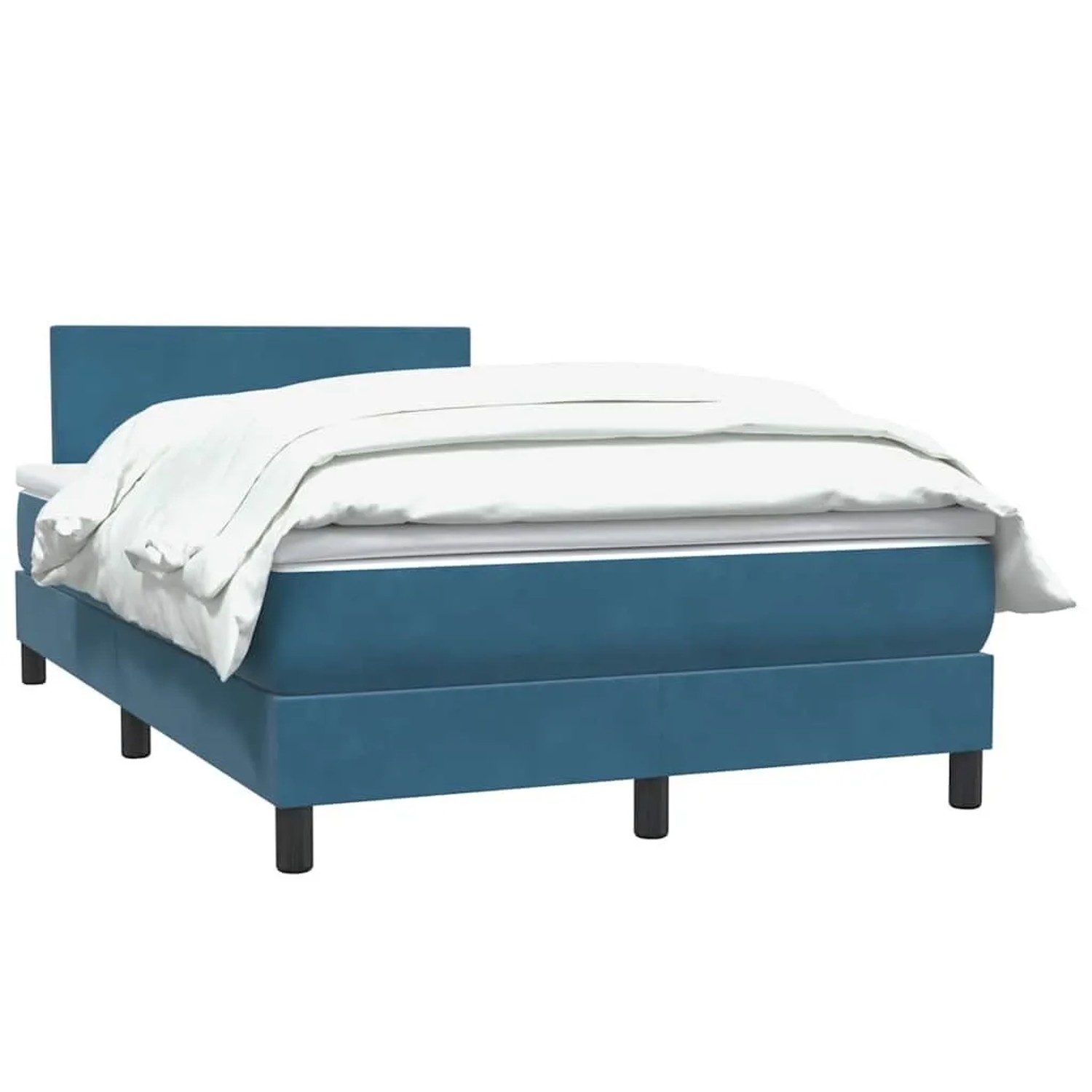 vidaXL Boxspringbett mit Matratze Dunkelblau 120x210 cm Samt 3316015 günstig online kaufen