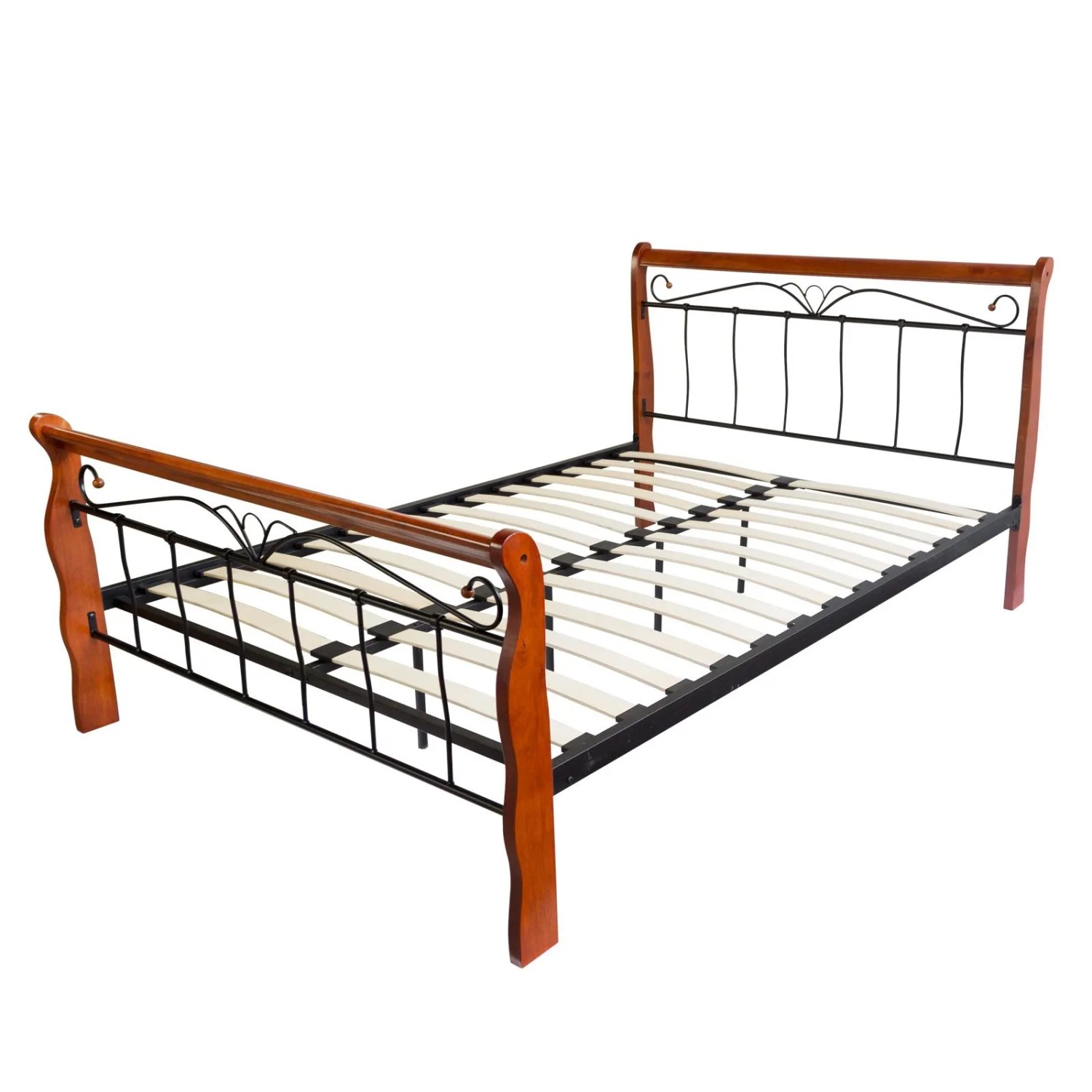 Homestyle4u Metallbett 160x200 Schwarz Doppelbett Jugendbett mit Lattenrost
