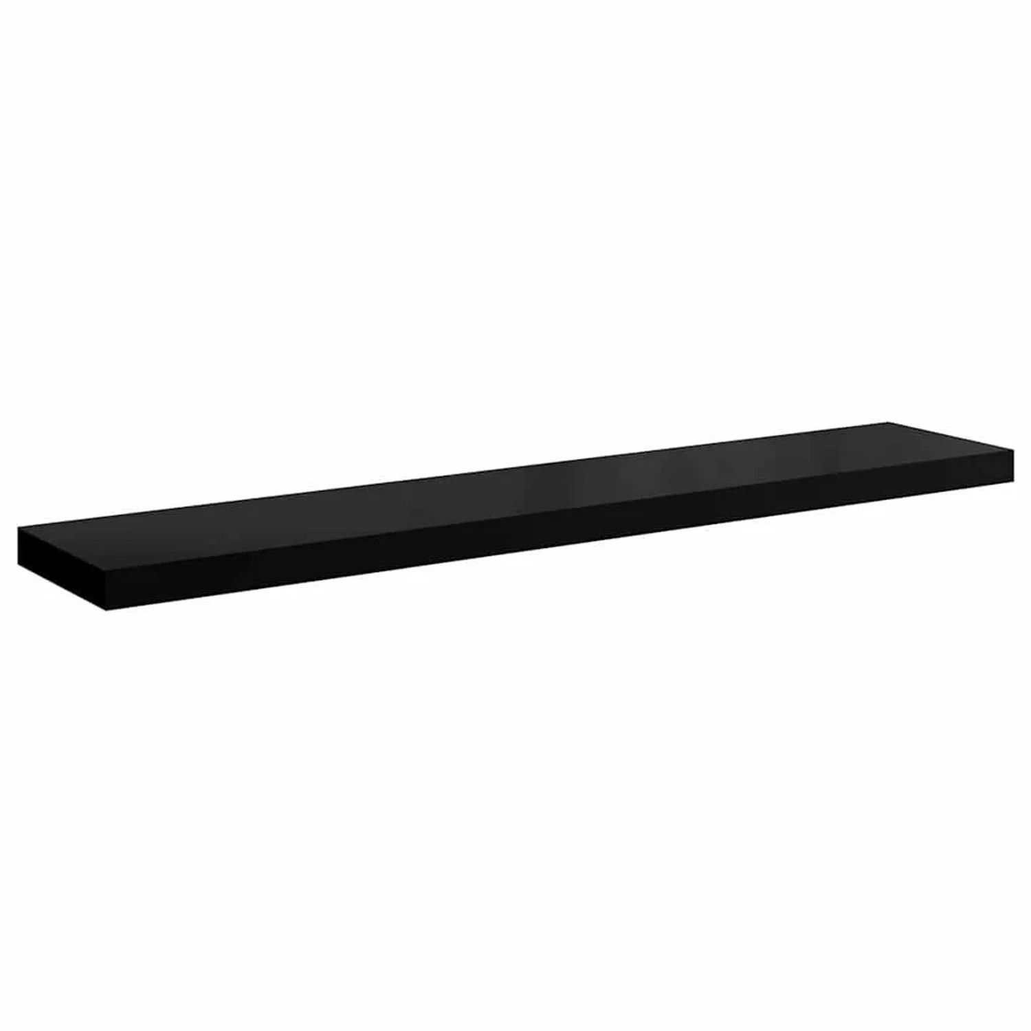 vidaXL Schweberegal Hochglanz-Schwarz 120x23,5x3,8 cm MDF 323778