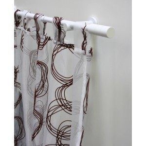 Gardinia Gardinenstangen-Set Kreta, weiß, mit Zylinder-Endstücken und Vorhang.