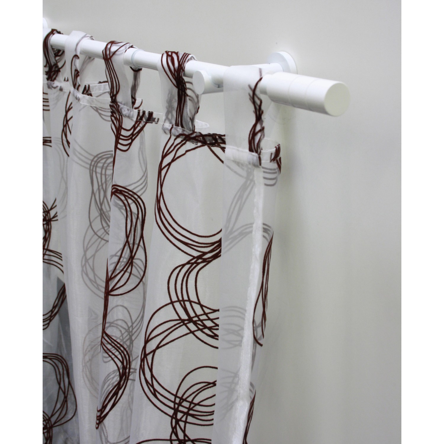 Gardinia Gardinenstangen-Set Kreta, weiß, mit Zylinder-Endstücken und Vorhang.