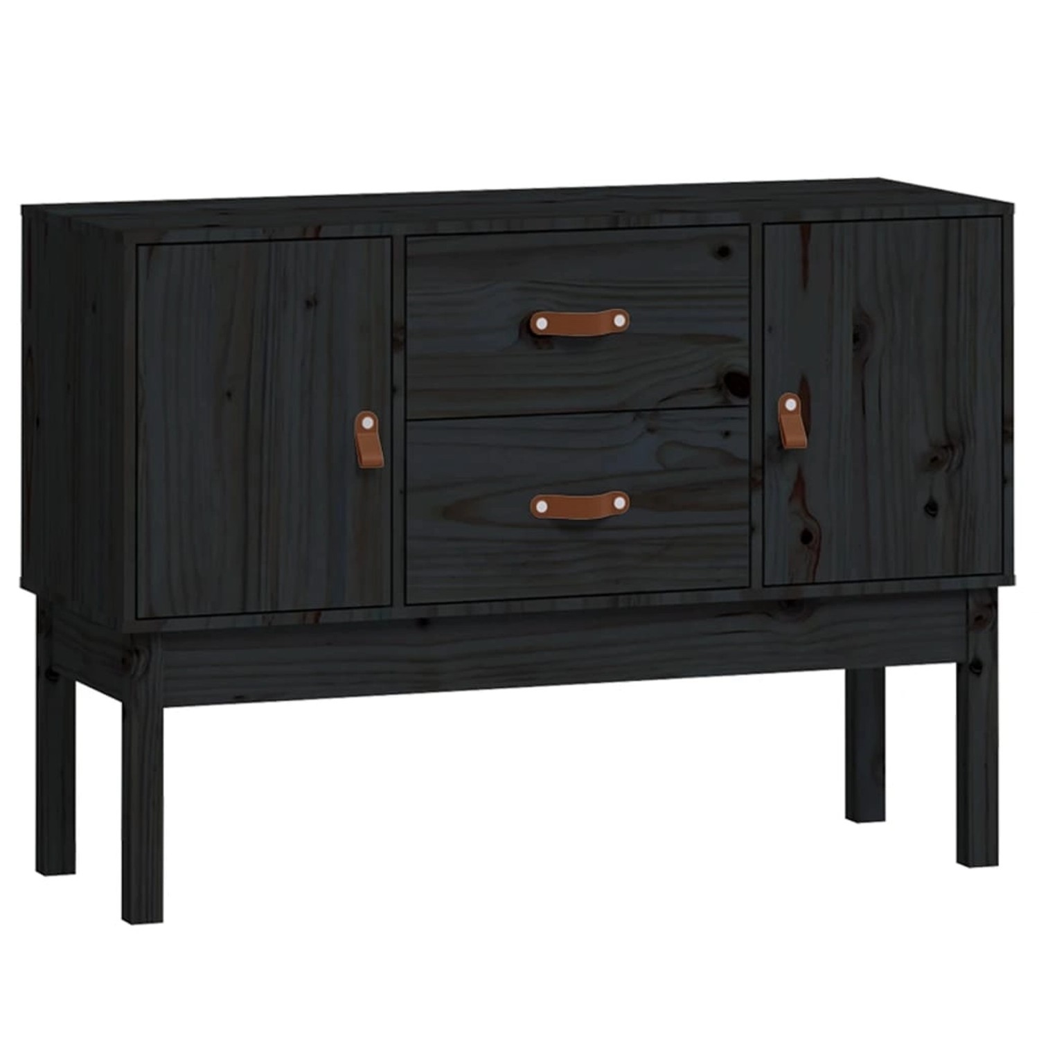 Thumbnail - vidaXL Sideboard Schwarz 110x40x78 cm Massivholz Kiefer 823528