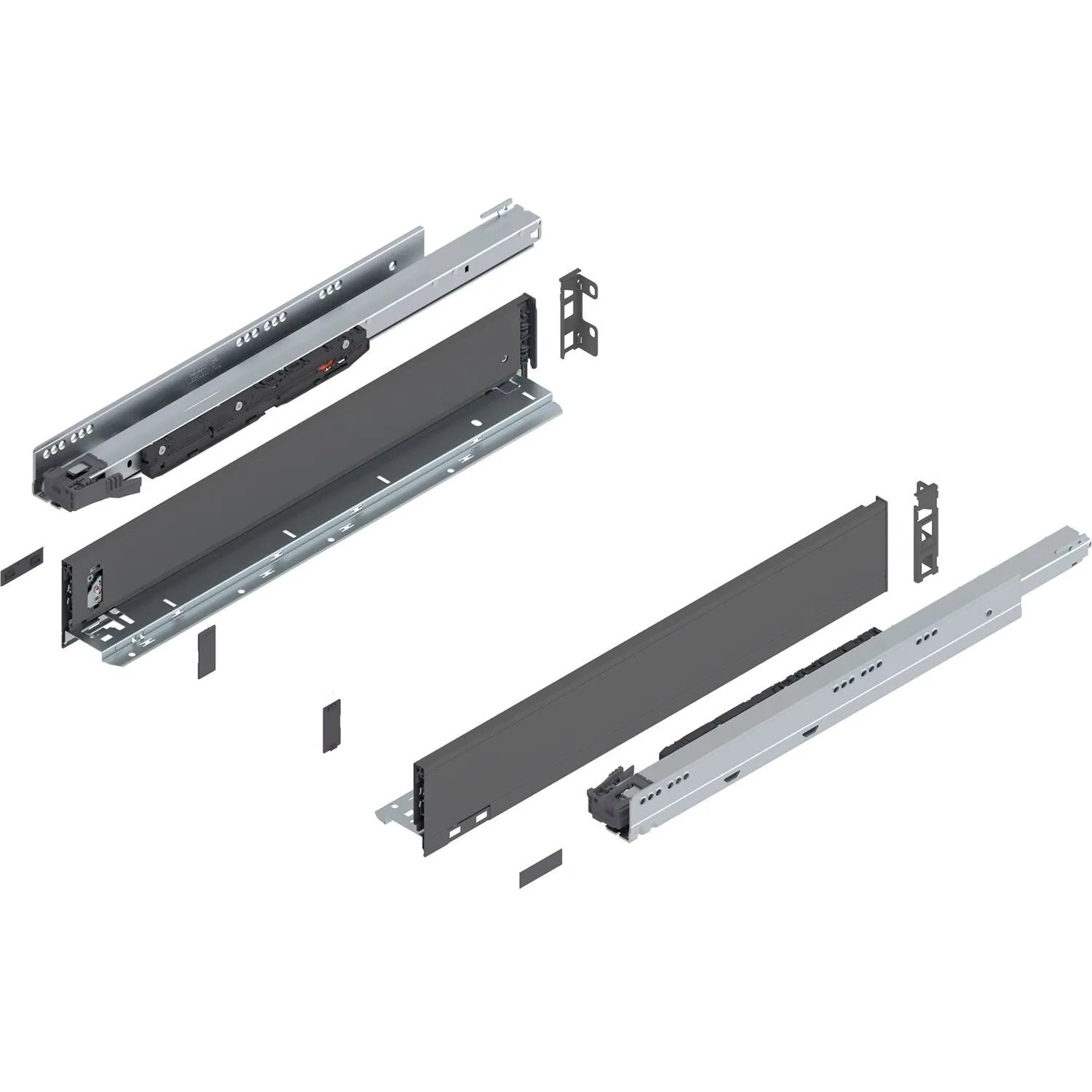Blum Legrabox Pure Set Höhe M Tip-On Vollauszug 550 mm 70 kg Oriongrau 1 Paar