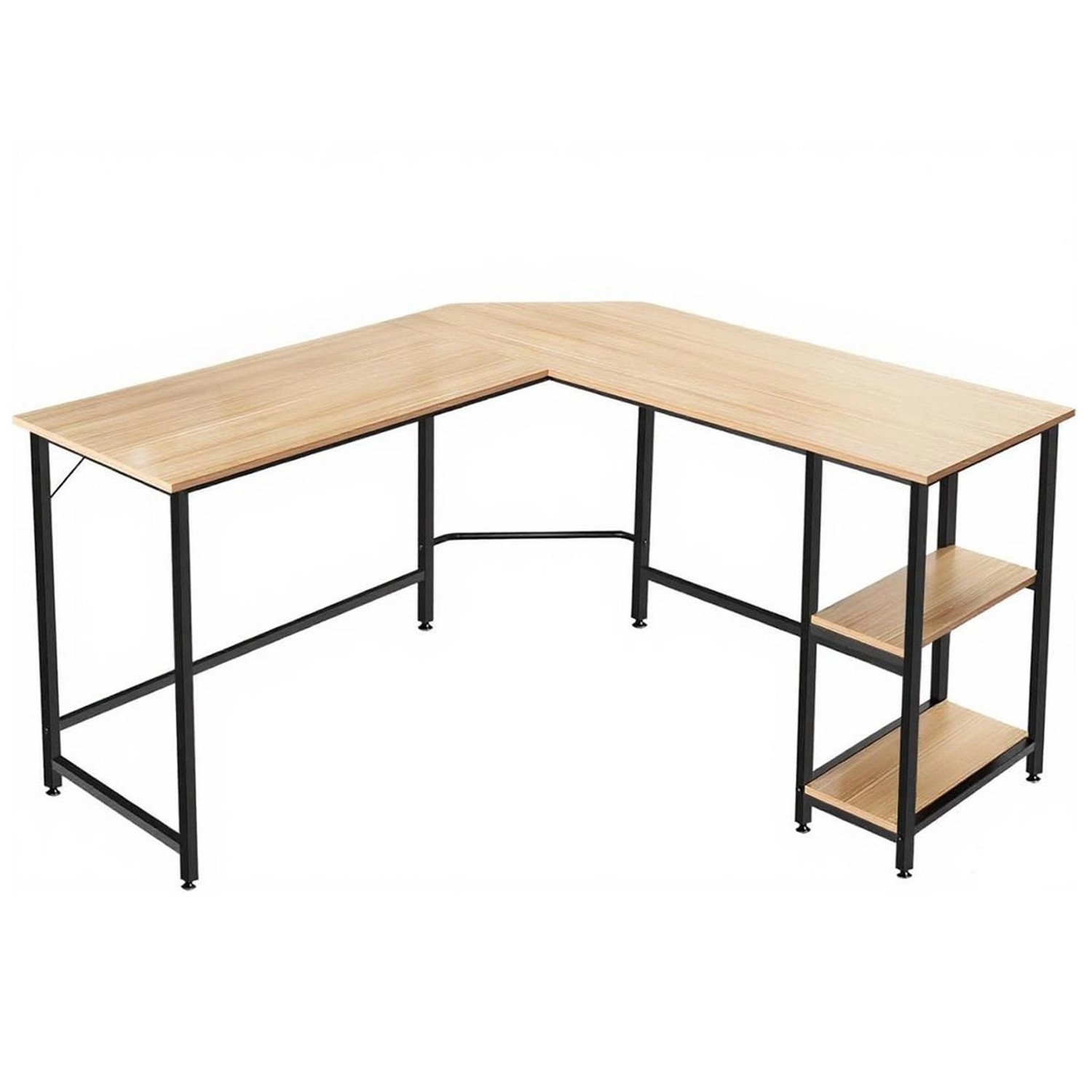 Costway L-förmiger Schreibtisch Homeoffice Schreibtisch Natur günstig online kaufen
