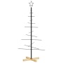 Schwarzer vidaXL Weihnachtsbaum aus Metall mit Holzständer, 120 cm hoch.