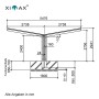 Technische Zeichnung: Ximax Carport Linea-60 Y-Ausführung im Edelstahl-Look mit Maßangaben.