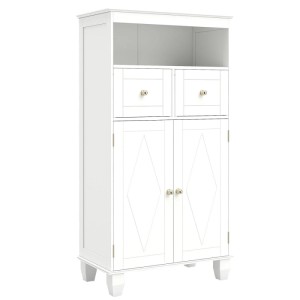 Costway Badezimmerschrank Badschrank Aufbewahrungschrank Weiß